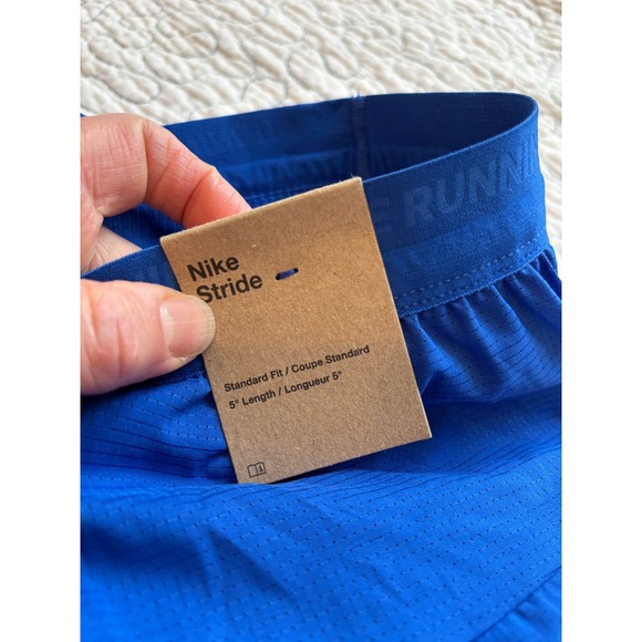 Nike Stride Men's 5 Inch Running Shorts Blue Size Medium #158 - Picture 8 of 9